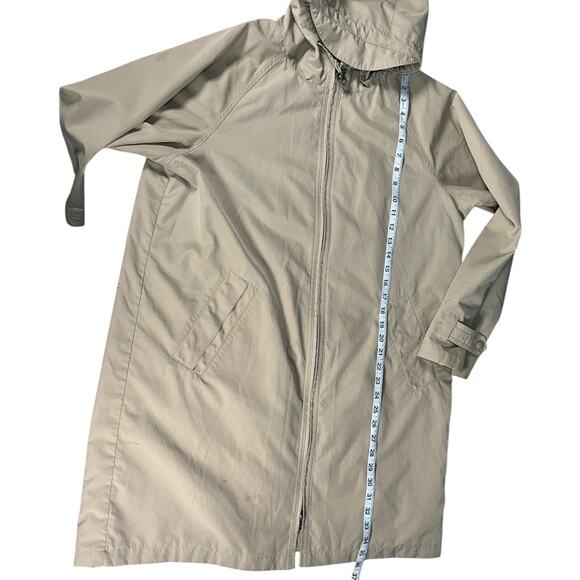 L.L. Bean Women’s Large Camel Hooded Trench Coat Lightweight Full Zip Outdoor - Picture 9 of 14